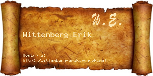 Wittenberg Erik névjegykártya